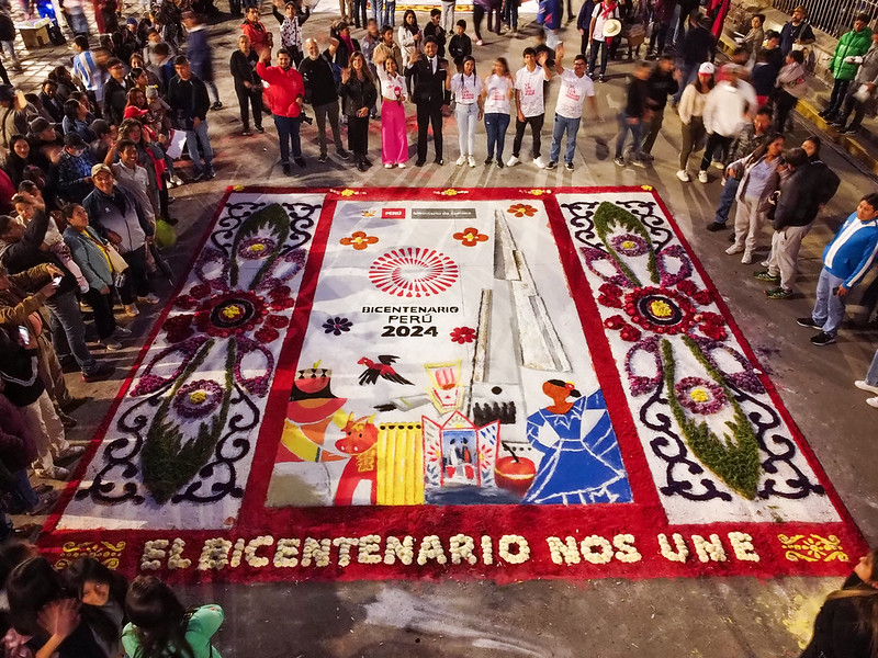 Ayacucho: Alfombra de flores del Bicentenario Perú 2024 ganó concurso por Semana Santa